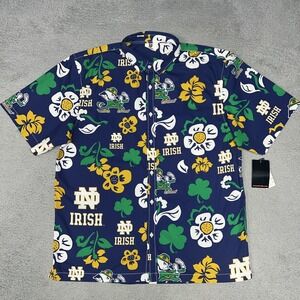 NWT Wes & Willy Notre Dame Fighting Irish Shirt Men's 2XL XXL Hawaiian Button Up